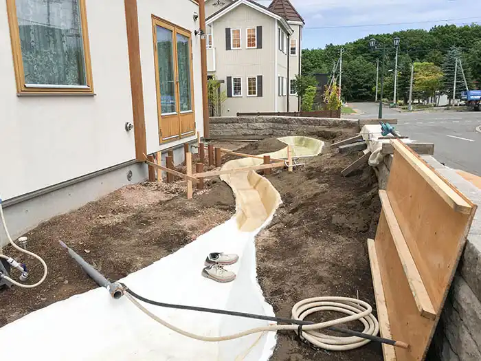 ビオガーデン防水層施工の様子